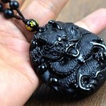 Amulet made from natural Obsidian