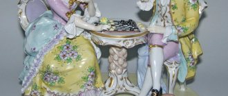 Classic figurine of lovers made of porcelain.