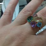кольцо Соколов с 5 камнями на пальце