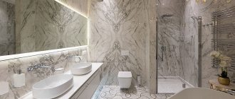 Marble in the interior decoration of the floors and walls of the bathroom, kitchen and corridor. 35 photos of tiles and porcelain tiles 