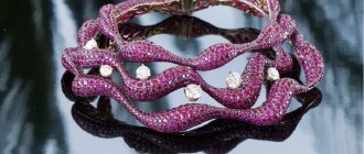 Рубиновое колье De Grisogono: рубины, бриллианты в круглой огранке, розовое 18к золото.