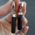 earrings with black tourmaline