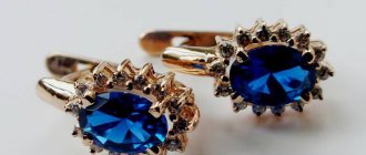 Earrings with blue sapphire