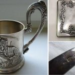 Antique dishes made of 84 sterling silver
