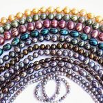 pearls from blue to dark purple